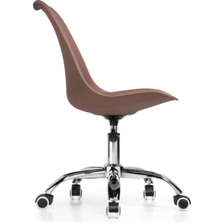 Computer chair Kolin Metal/Eco -leather/plastic, chrome/brown 49x56x78 cm-2