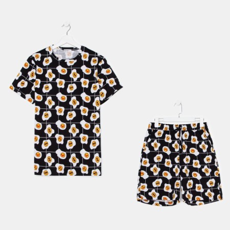 Pajama men's kaftan "eggs" R.56, black-5