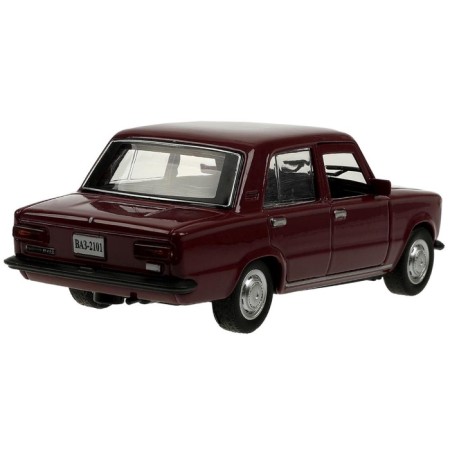 Metal machine "VAZ -2101", retro - model "Kopeyka", doors, trunk, inertia, 12 cm, purple open-2