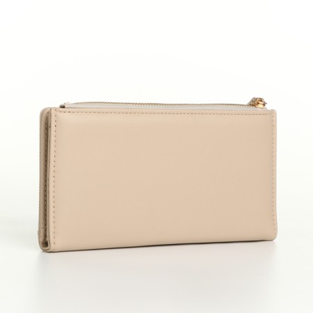 Women's wallet on magnets, beige color-1