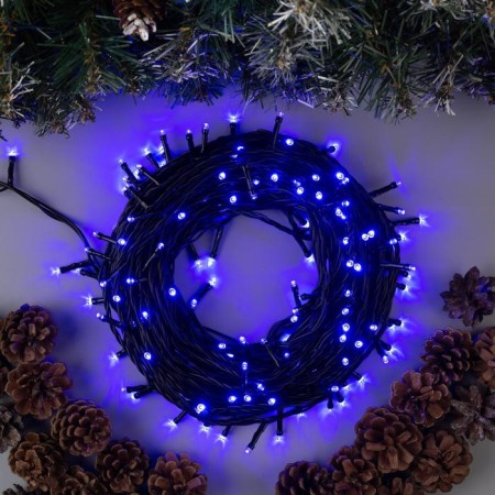 Garland “thread” 20 m, IP44, dark thread, 200 LED, glow blue, 8 modes, 220 V