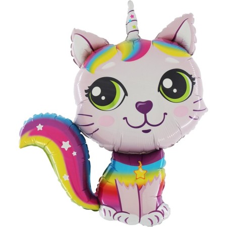 Foil ball 38 ’’ “Sable kitten”, figure, 1 pc., Pink color