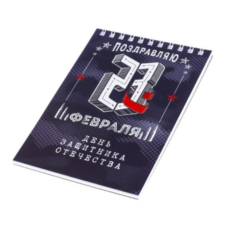 Notepad "Defender of the Fatherland Day", on the crest, A6, 40 sheets-3