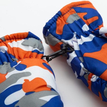 Winter children's mittens minku "khaki", central orange, rr 15-16 (17*7 cm)-2