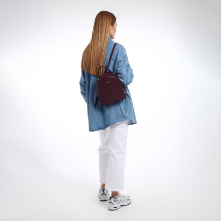 Women's backpack city, Textura, burgundy color-9