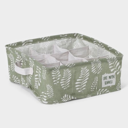 Organizer for linen Dalyan Leaves, 9 cells, 28 × 28 × 11 cm, green color-4