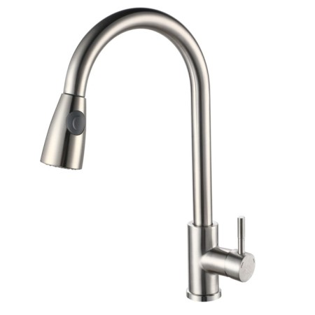 Kitchen mixer "RMS" SUS124-017F-2, with exhaust watering can, stainless steel, satin