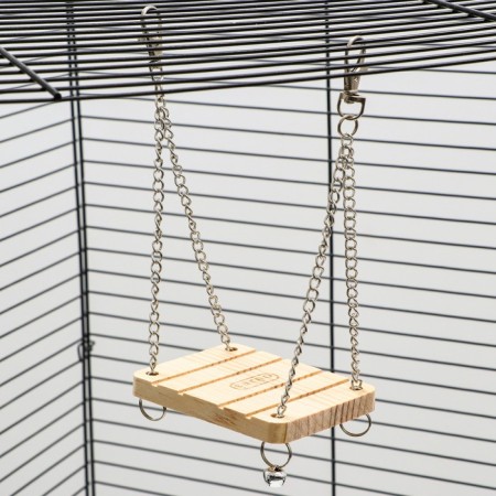 Swing for rodents "Pigzon" on chains, 10.5 x 7 x 2 cm, wood,-1