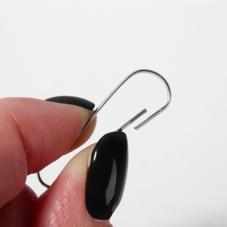Carabiner wire, iron, 30 × 10 mm, thickness - 3 mm, silver color, price per 1 piece-2