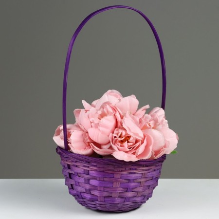 Wicker basket, 20 x 11/35 cm, purple, bamboo-1