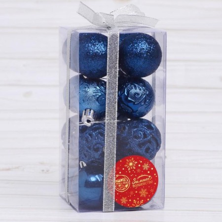 Set of balls plastic D-4 cm, 16 pcs "Trilate" blue-1