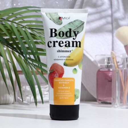 MILV cream-glue strawberries and banana, with shimmer, 200 ml
