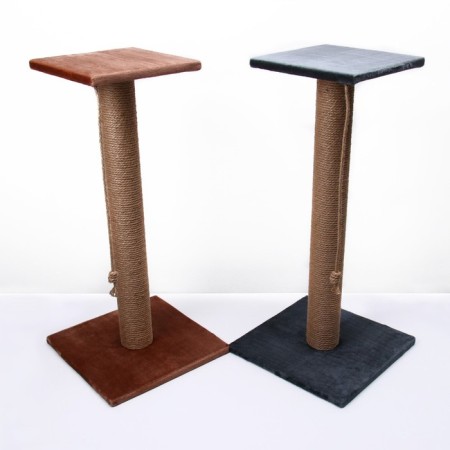 Clawing with a high and thick column and site, jute, 40 x 40 x 84 cm, mix of flowers-4