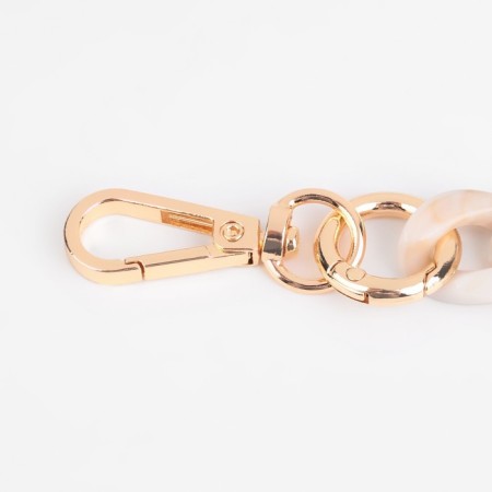 A chain for a bag, plastic, with carbines, 23 × 17 mm, 30 cm, light agate/gold color-1