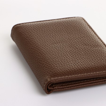 Women's wallet on the button, brown color-2