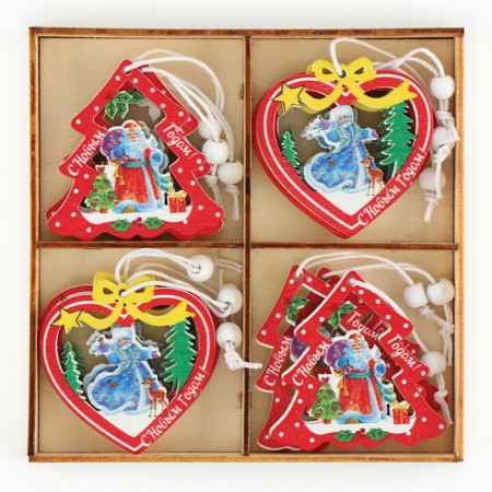 Set of New Year's pendants, 12 pcs., Mix-8