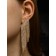 Hanging earrings with rhinestones "Eternal radiance" ladder, white color in gold