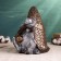 The piggy bank "Goblin with birds" bronze with silver, 26x21x20cm