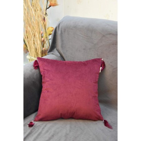 Pillowcase "Jasmine", size 45x45 cm, burgundy color-1