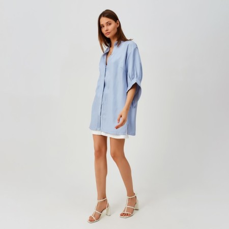 Women's shirt Minaku: Casual Collection Blue color, river 46-5
