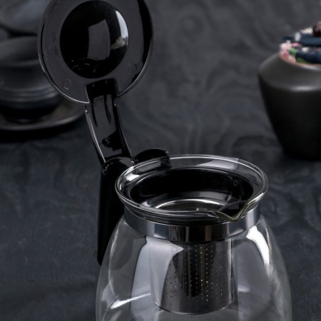 Glass teapot "Julian", 700 ml, with metal sieve, color mix-5
