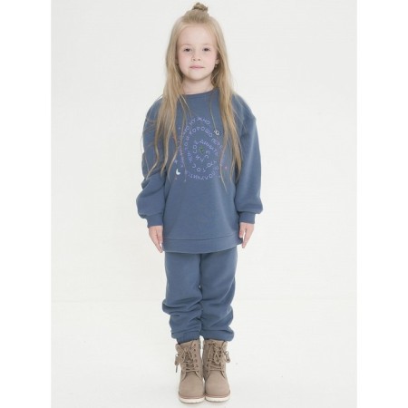 Sweatshirt for girls, height 92 cm, dark gray color-3