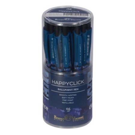 Handle Automatic BrunovisConti Happyclick "Military Pattern. Ships", node 0.5 mm, blue ink, matte case Soft Touch-1