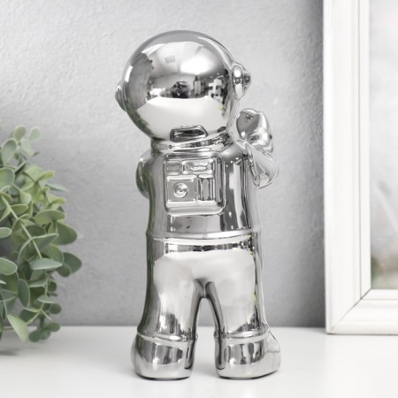 Souvenir ceramic stand for the glass "Cosmonaut" silver 10x14x22 cm-3