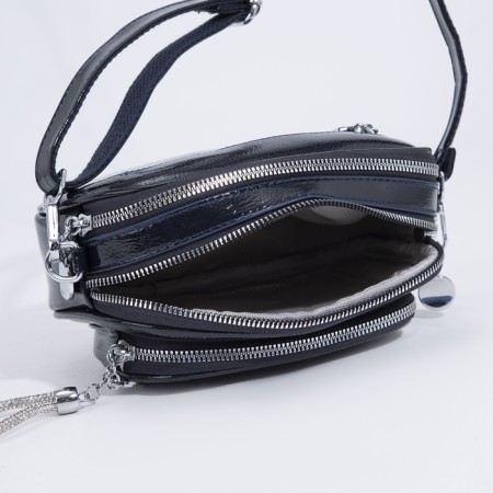Bag Cross-Bodi with a zipper, blue color-6