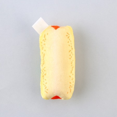 A toy for cats with mint "hot dog" from textiles, 9x5.3 cm-4