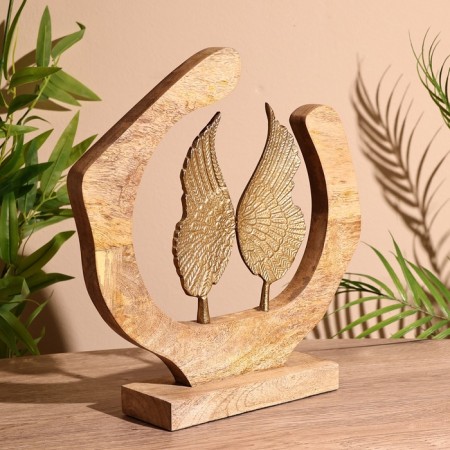 Interior souvenir in the wooden ring "Wings" 33x8x34 cm