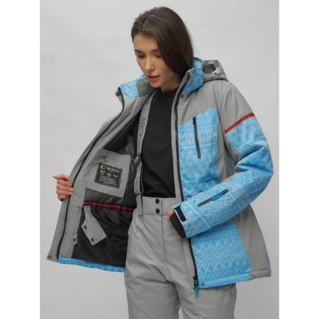 Ski jacket female winter, size 56, blue color-4