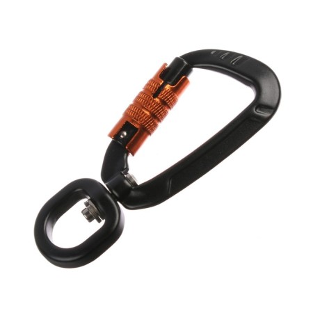 Carabiner with a bayonet coupling and a vertluge, 9x4 cm, 400 kg, mix-6