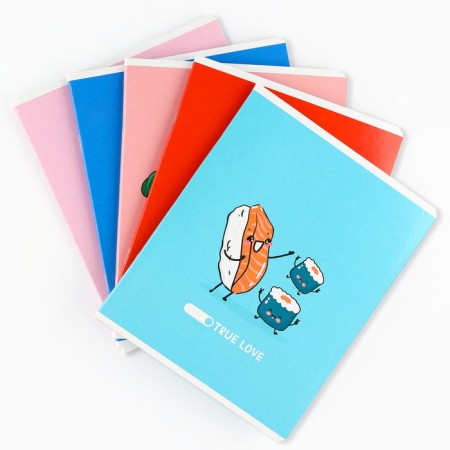 Notebook in a cage, 48 sheets A5 on a paper clip 5 pcs., Inner block No. 1 Mix “September 1: True Love” VD LAK-1