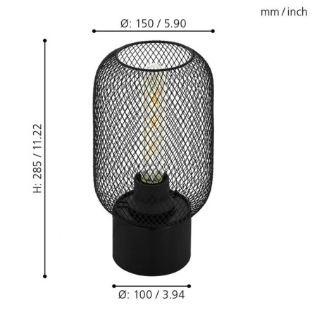 Writon table lamp, 1x60W E27, black color-2