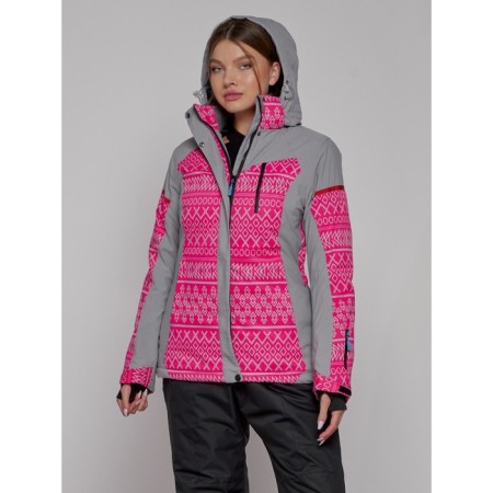 Ski jacket female winter, size 42, pink color-7