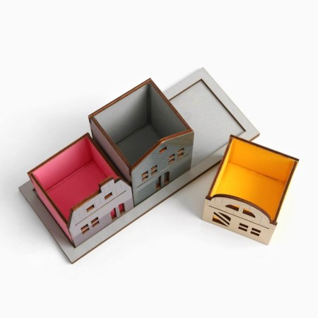 Organsiser for the Troynaya Office, on the stand "Pink House", 6.5 x 6.5 x 10.2 cm-3