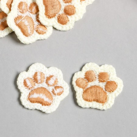 Decor for creativity Textile Embroidery "Paw" 3.2x2.8 cm