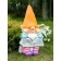 Garden figure "Gnome with a sign Welcome" orange, 34x31x65cm