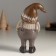 Polystone souvenir "Gnome in gray pants, in a hood with Christmas trees" 11x7x17.5 cm