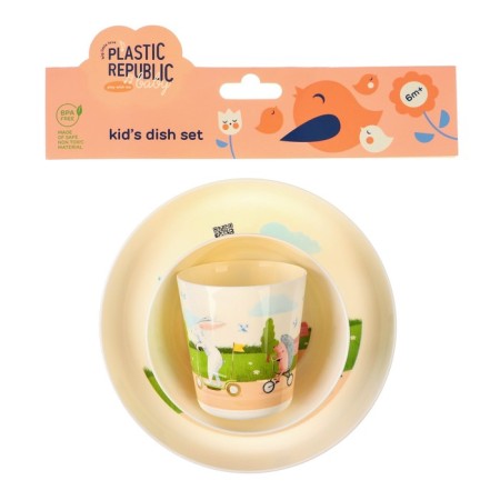 Набор детской посуды Lalababy Play with Me Busy Animals (тарелка, миска, стакан)-6
