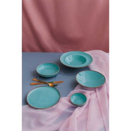 Turquoise pasta plate, 500 ml, d = 25 cm, turquoise color-4