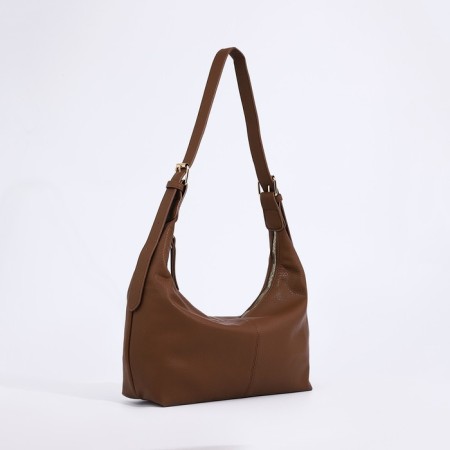 Baget bag with zipper, the color is light brown-2