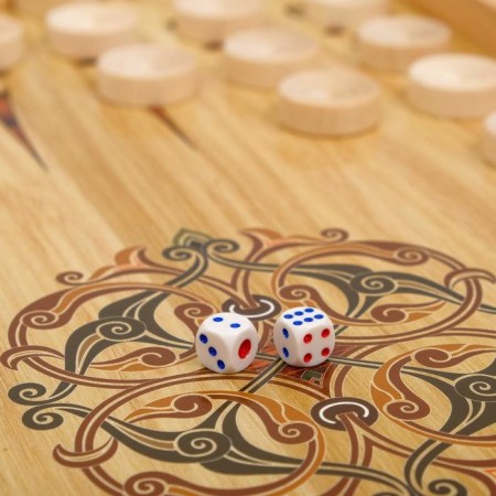 NARDS "Peter-ROSTROL Column", wooden board 60 x 60 cm, with a field for playing checkers-6