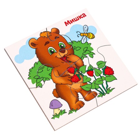 Developing puzzles made of wood "Forest animals"-4