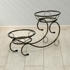Flowers stand, floor, 2 pots, d = 14 cm, bronze, 
