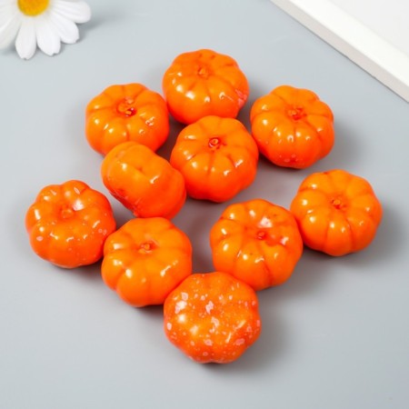 Decor for creativity "Orange pumpkin" set of 10 pcs 2.6x3.5x3.5 cm