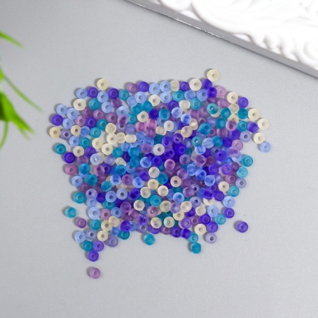 Glass 8/0 "Matte translucent. Melange blue-violet" 10 g