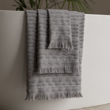 Terry towel Pasionaria "Wave", 450 g, size 50x90 cm, color gray color