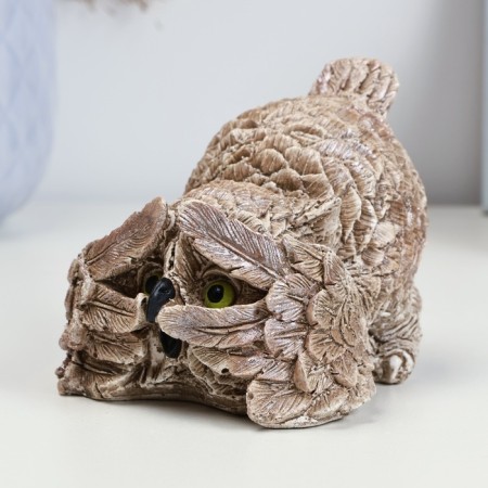 Figure "Owl peeps" beige, 6.5x8x9cm-2